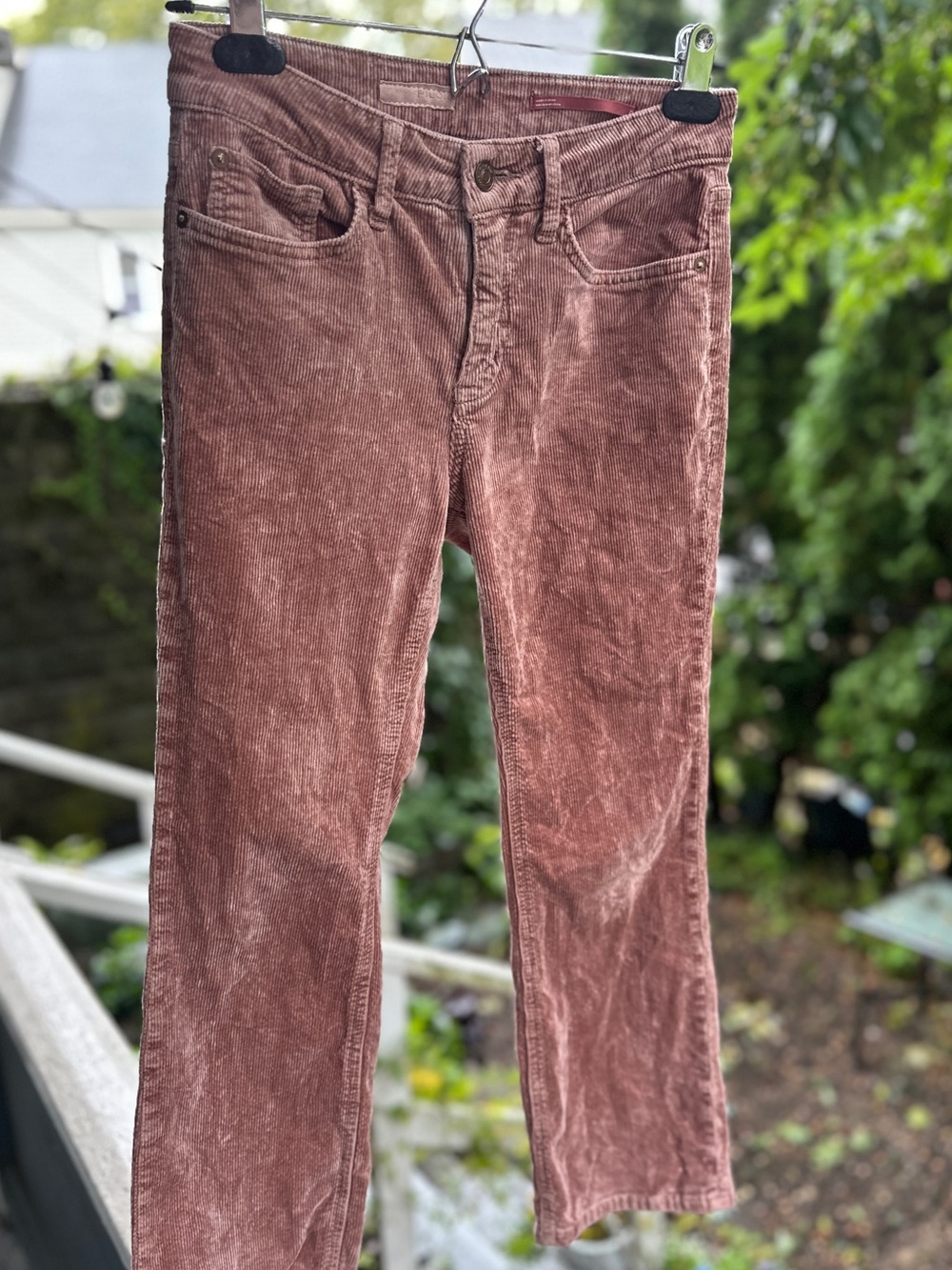 Pilcro Straight Corduroy Jeans in Dusty Rose